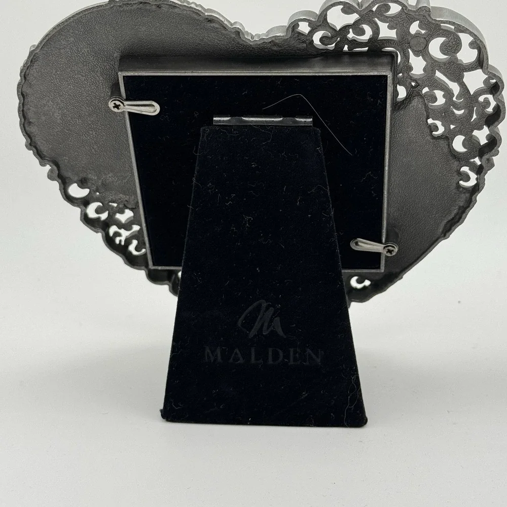 Pair of NWT Malden International Designs Pewter Heart Photo Frames
